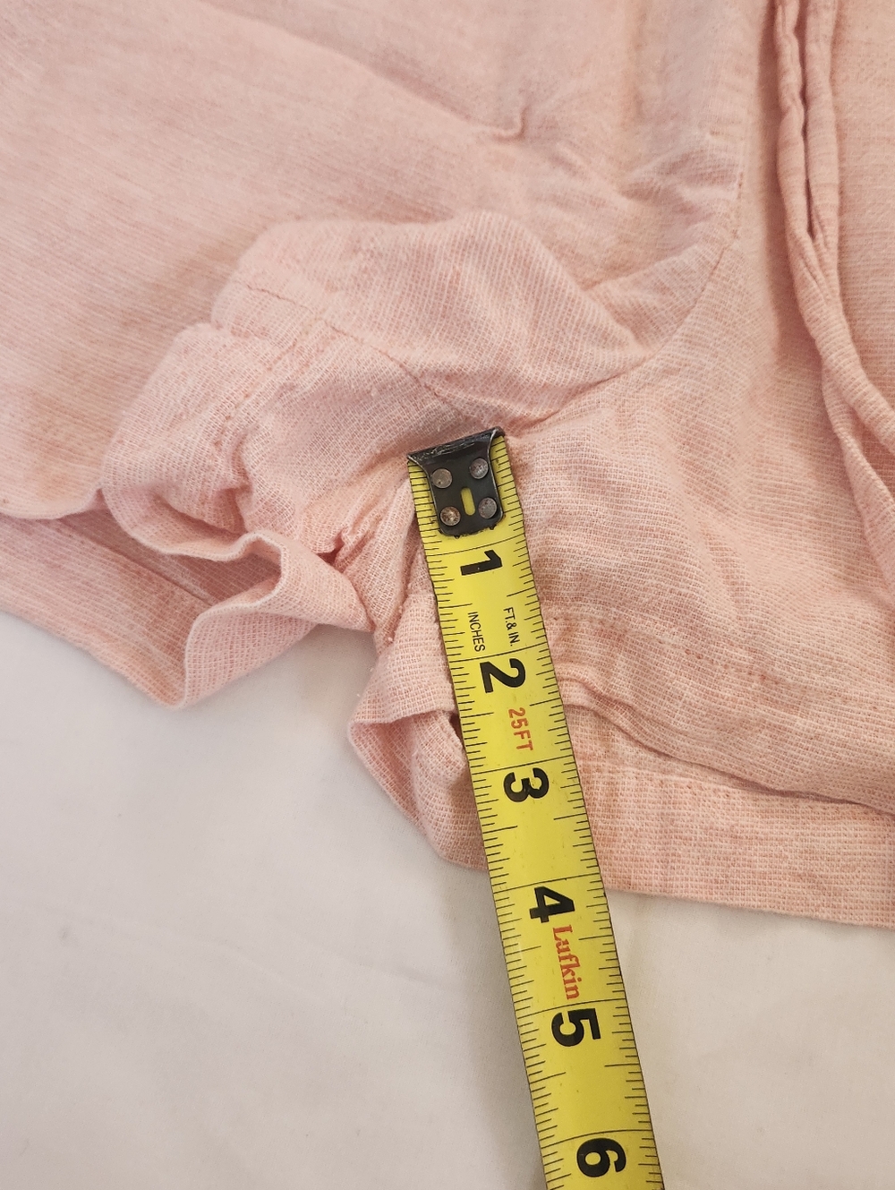 LOFT Pink Peach Soft Linen Blend Shorts Drawstrings Summer Softgirl M - Picture 9 of 11
